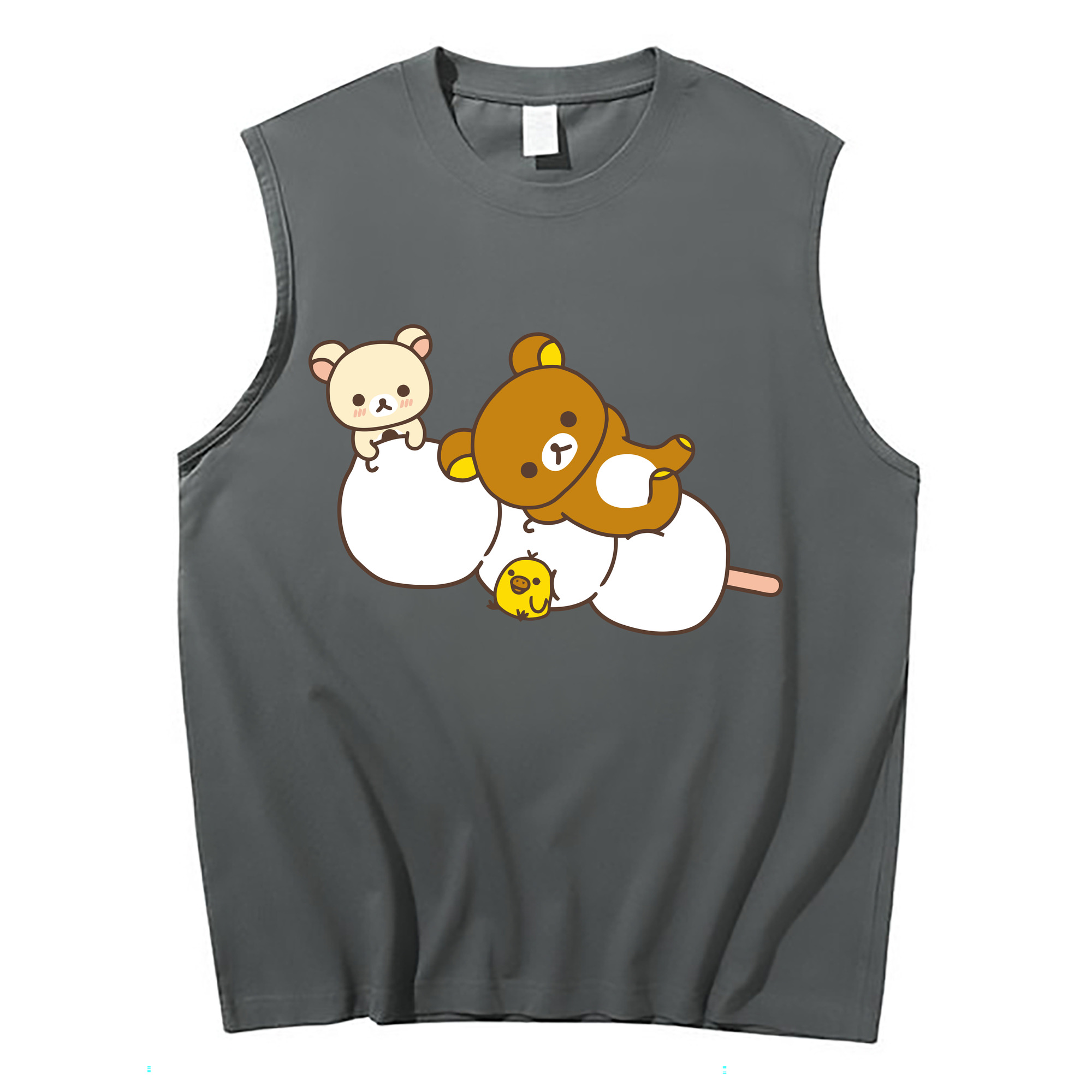 （画像用） リラックマ リラックマ キイロイトリ Rilakkuma Korilakkuma Kiiroitori コットン100％タンクトップ（フロントプリント）